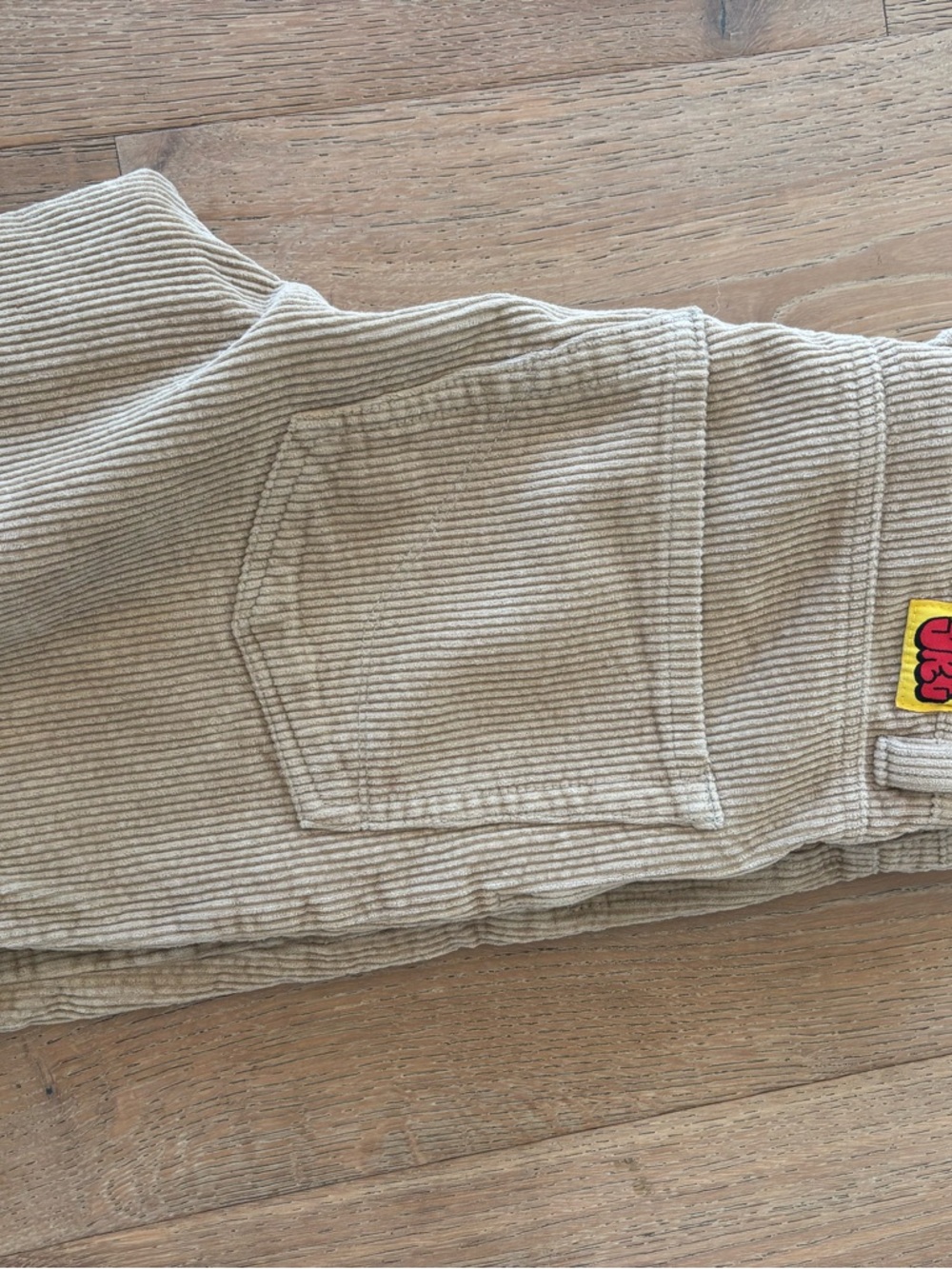 Empyre Beige Corduroy Pants with Patch Pocket